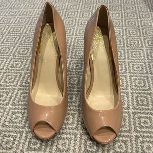 Guess Nude peep toe high heels. Pattened leather 7.5. EUC worn once, no scuffs